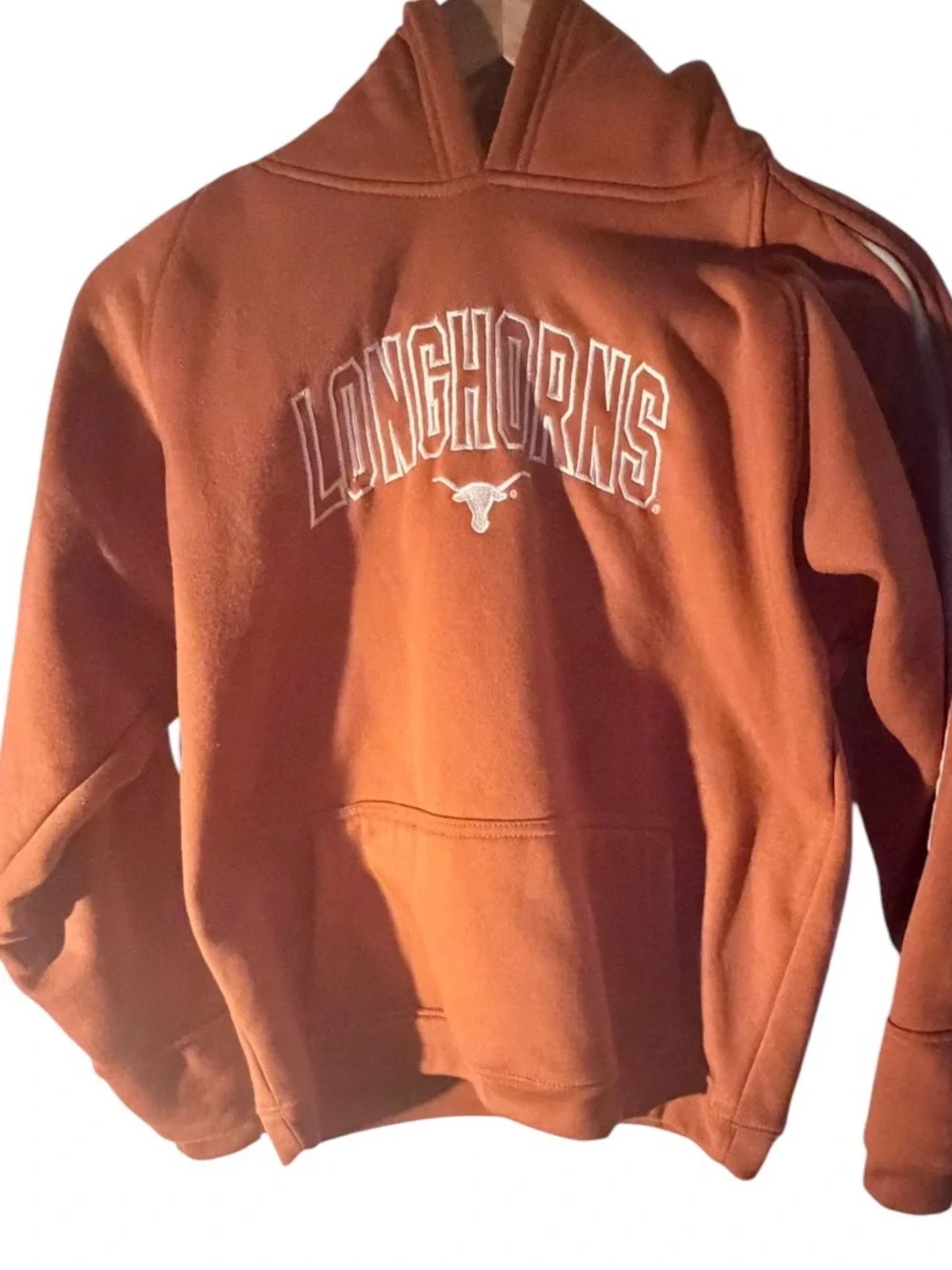 Youth Texas Longhorns Hoodie Athletic Pullover Orange Logo Large 14/16